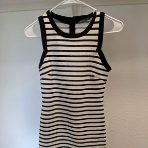 Black and White Bodycon Striped Dress